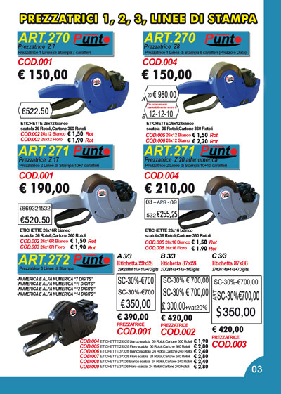 Prezzatrici/Etichette