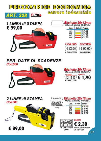 Prezzatrici/Etichette